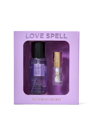 Poklon set Love Spell Mini Mirisni Sprej i Sjaj za Usne