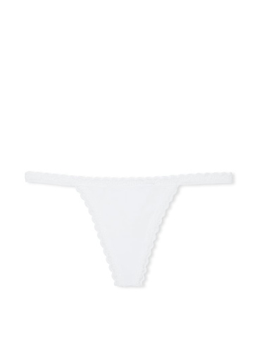 Pamučne V‑String Gaćice Sa Čipkastim Obrubom