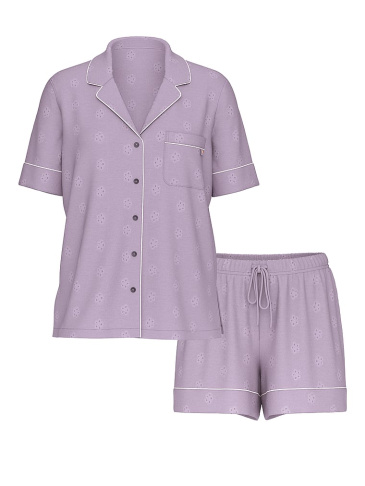 Modal Soft Eyelet Kratki Set Pidžame