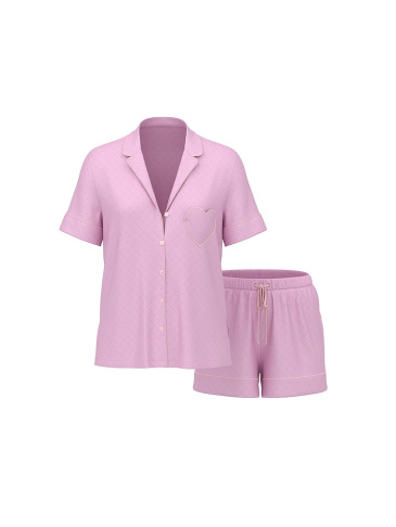 Glazed Satin Heart Kratki Pidžama Set