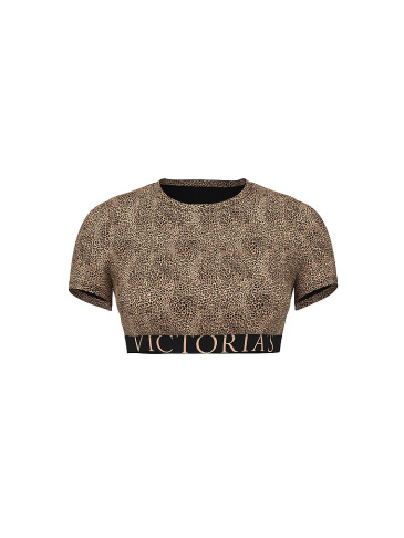 Pamučni Bralette Crop Top Sa Kratkim Rukavima