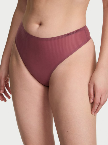 Body By Victoria Flex Shadow Stripe Mid-Rise Thong Panty