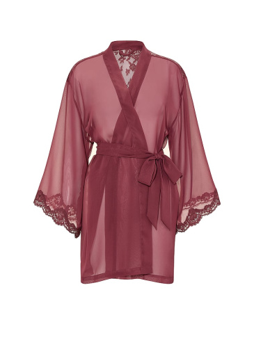 Chiffon & Lace Short Robe