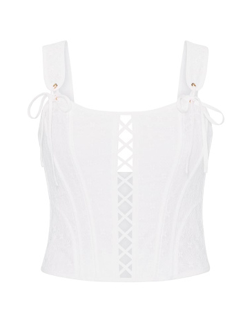 Lace & Cotton Corset Top