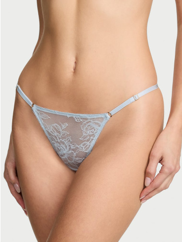 Čipkaste Gaćice Sa Metalnim Detaljama I Podesivim V-String Krojem
