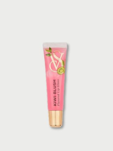Victoria's Secret sjaj za usne sa aromom na svetloj pozadini.